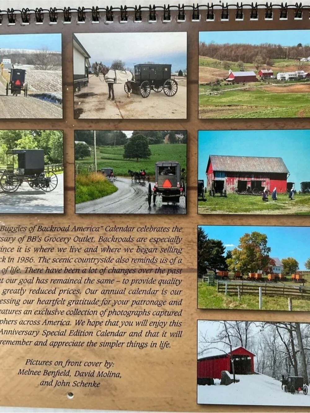 Amish Buggies of Backroad America 2026 Wall Calendar Scenic Pennsylvania NEW